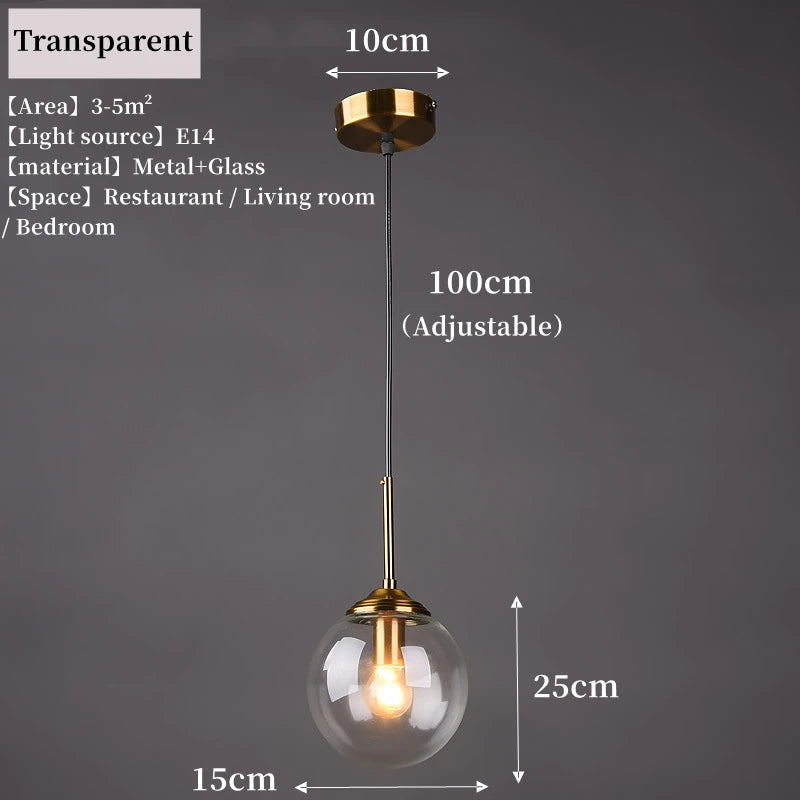 Metal & Glass Pendant Lamp