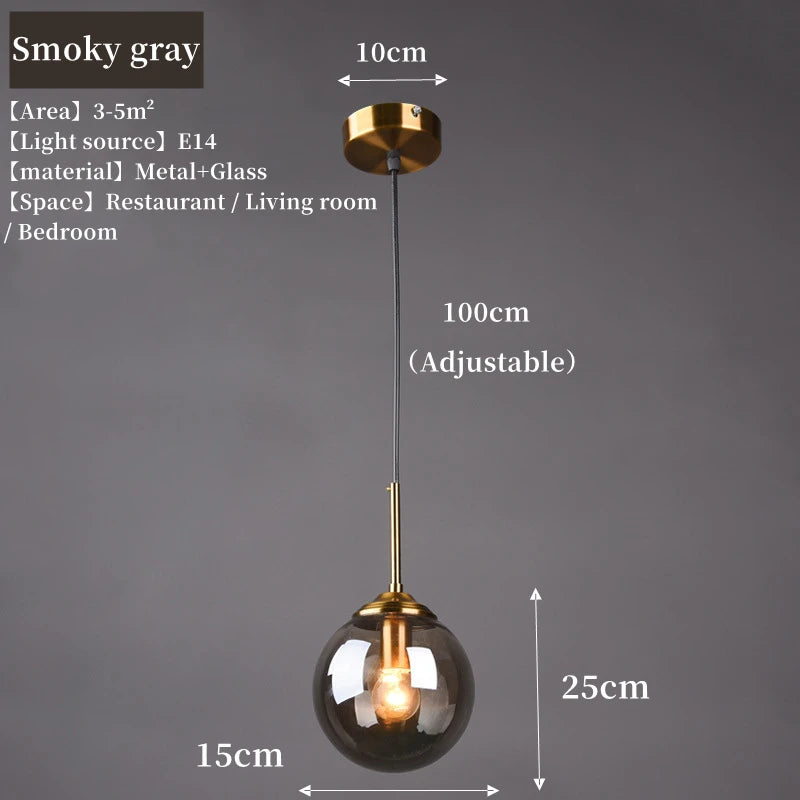 Metal & Glass Pendant Lamp