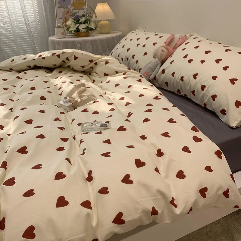 Red Hearts Bedding Set