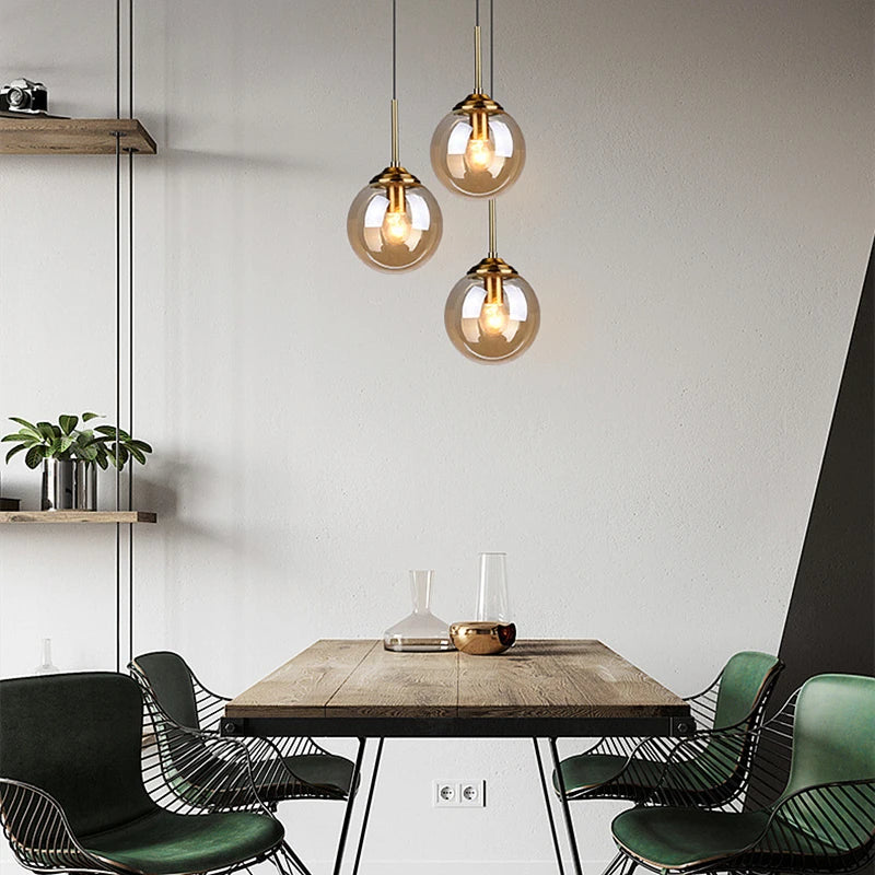 Metal & Glass Pendant Lamp